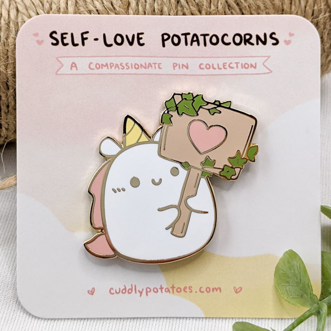Sign Self-Love Potatocorn Enamel Pin – Cuddly Potatoes