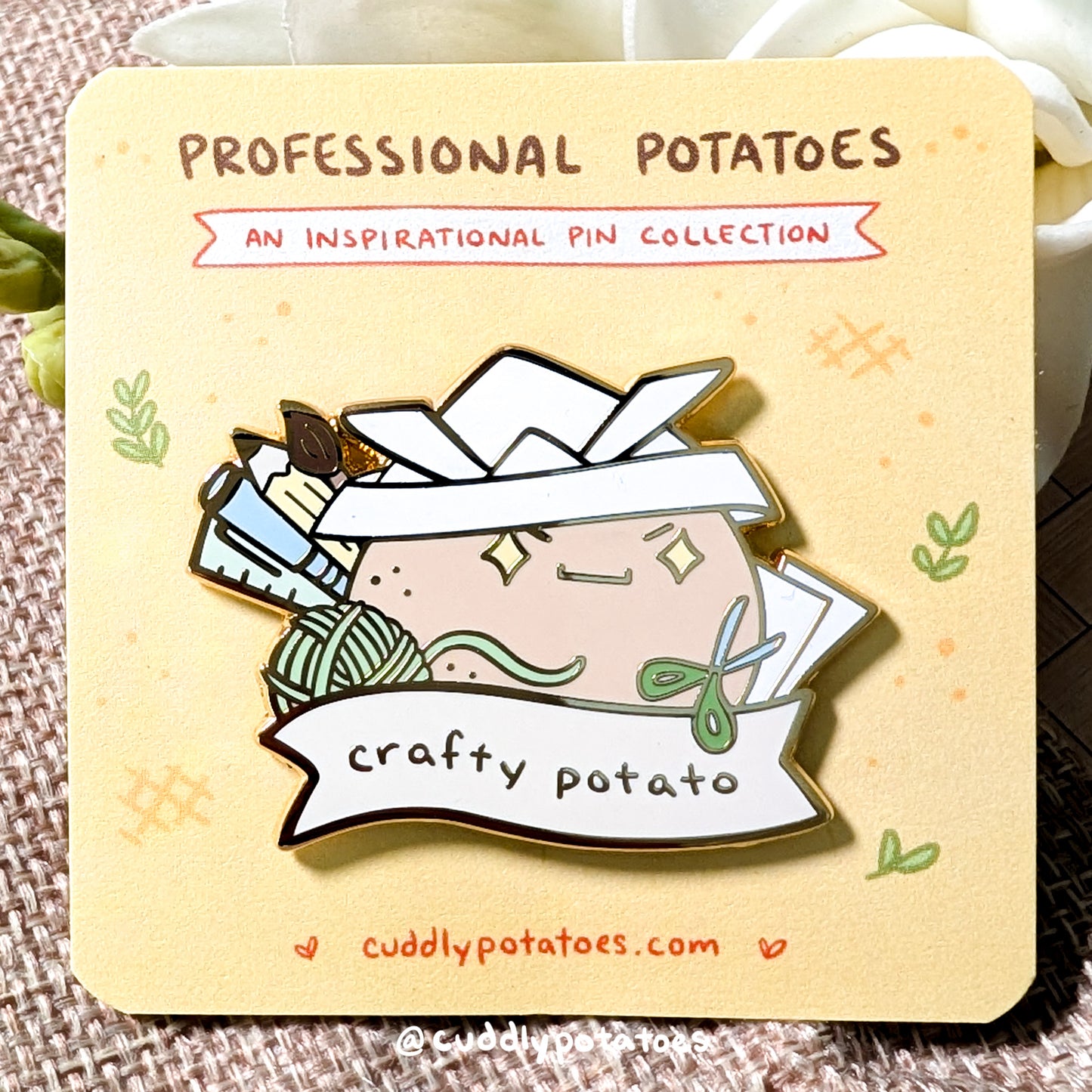 "Crafty Potato" Enamel Pin