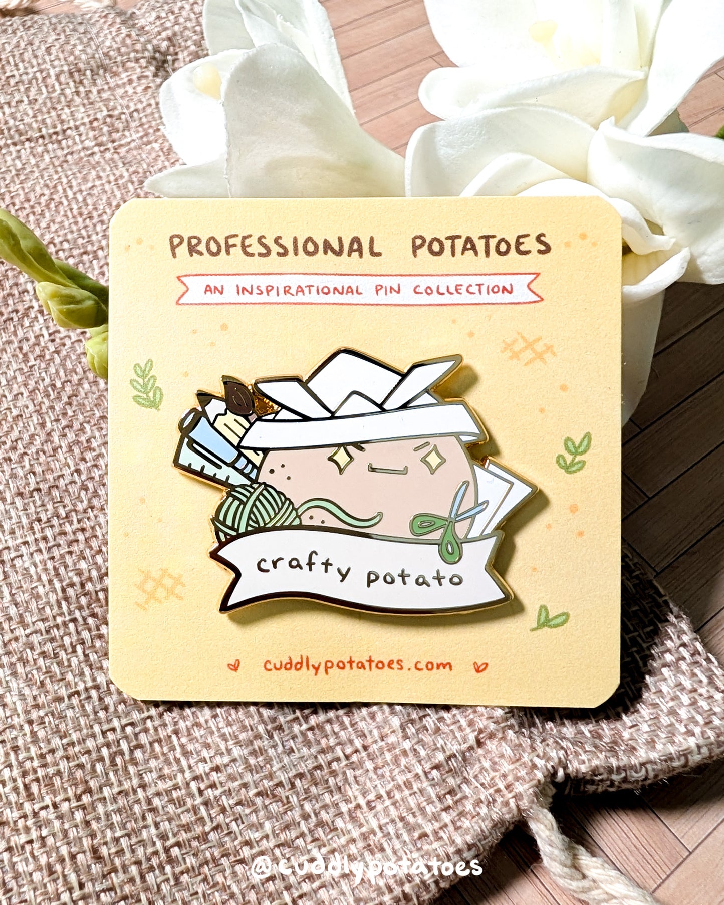 "Crafty Potato" Enamel Pin