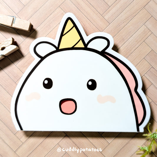 Shocked Potatocorn Large Vinyl Sticker