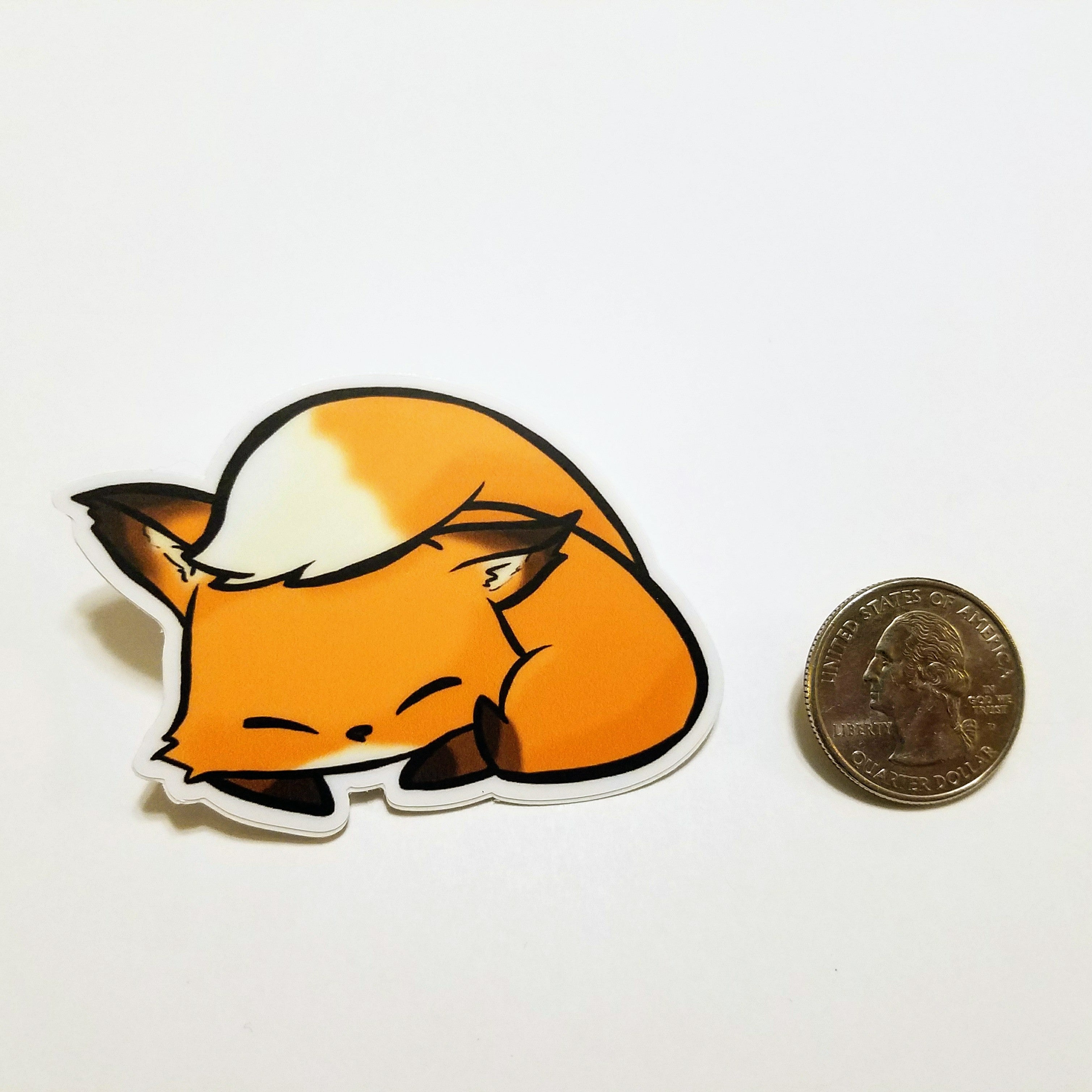 Sleepy Flurfles the Fox Vinyl Sticker – Cuddly Potatoes